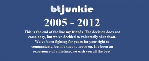 BTJunkie Shuts Down Voluntarily